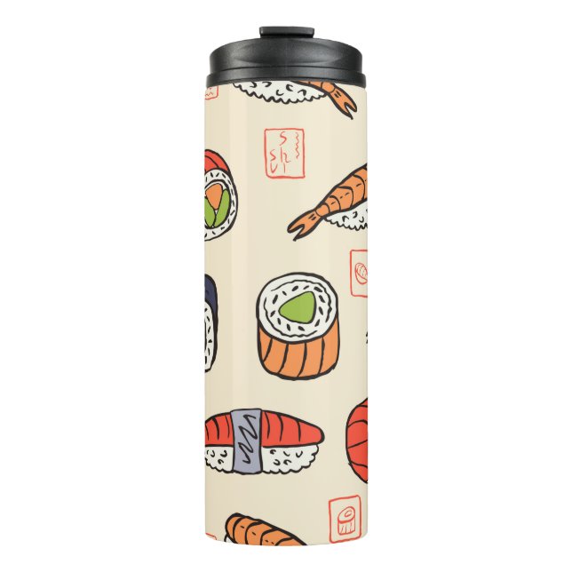 sushi seamless pattern thermal tumbler (Front)