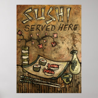 Sushi Served Here Poster
