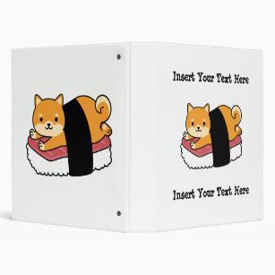 Sushi Shiba Inu - Cute Dog Japanese Food 3 Ring Binder