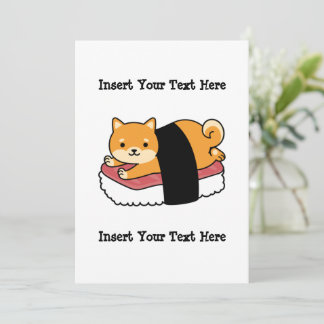 Sushi Shiba Inu - Cute Dog Japanese food Holiday Card