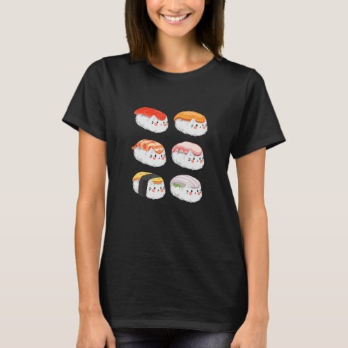 Sushi Sixpack Cats For All Cat T_Shirt