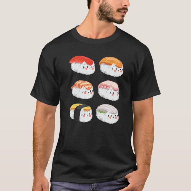 Sushi Sixpack Cats For All Cat T-Shirt (Front)