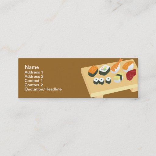 Customizable Sushi - Skinny Business Cards