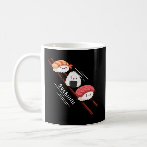 Sushi Sliding On Chopsticks Kawaii Anime Japanese  Coffee Mug