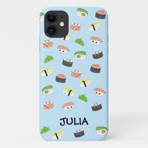 Sushi Smiles Kawaii Style Sushi Illustration Pho iPhone 11 Case