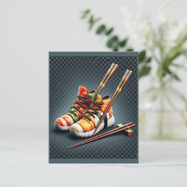 Sushi Sneakers with Chopsticks Humor (Standing Front)