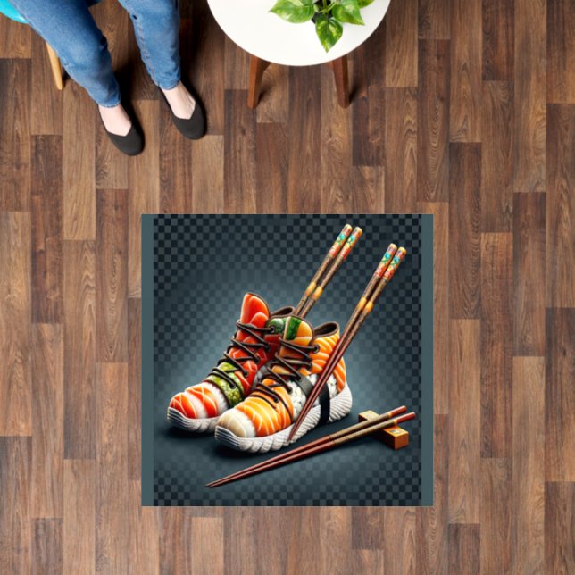 Sushi Sneakers with Chopsticks Humor Floor Decals (Floor)