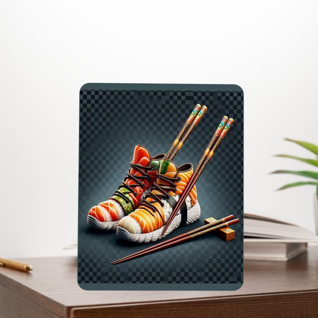 Sushi Sneakers with Chopsticks Humor Foam Board (In Situ (Office))