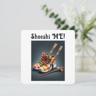 Sushi Sneakers with Chopsticks Humor Holiday Card