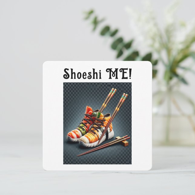 Sushi Sneakers with Chopsticks Humor  Holiday Card (Standing Front)