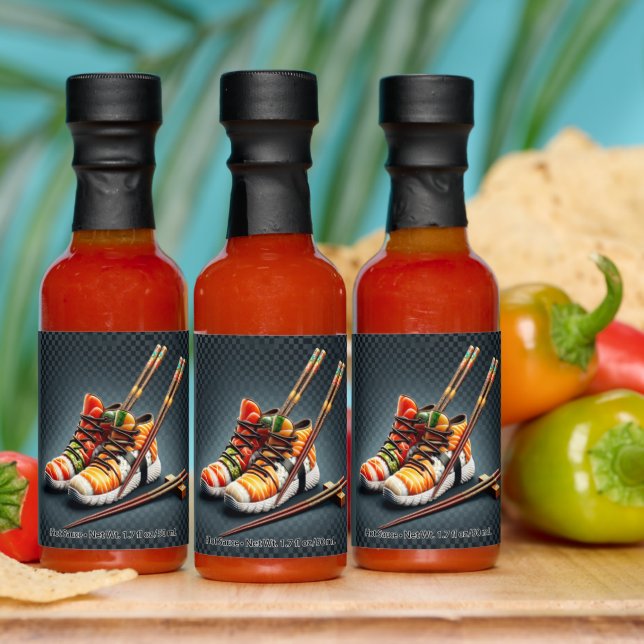 Sushi Sneakers with Chopsticks Humor Hot Sauces (Multi)