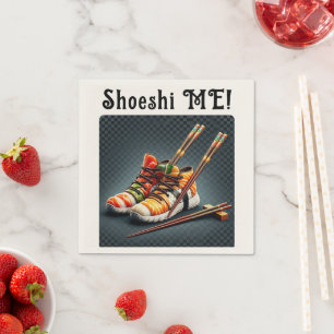Sushi Sneakers with Chopsticks Humor Napkins
