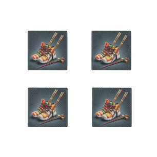 Sushi Sneakers with Chopsticks Humor Stone Magnet