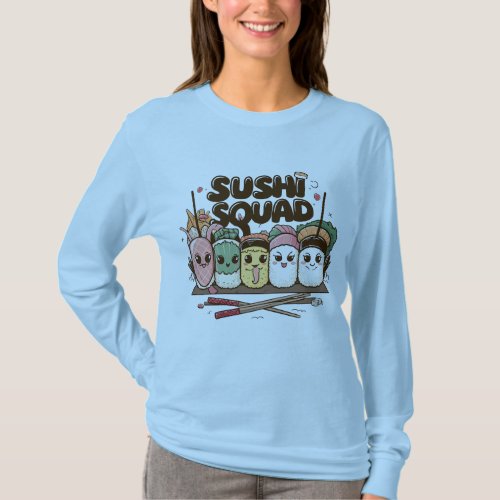 Sushi Squad Cartoon Characters T_Shirt