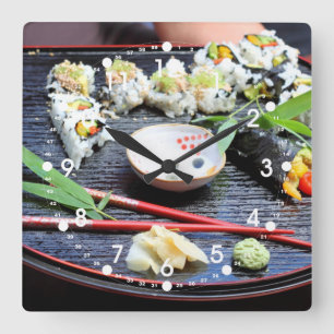 Sushi Square Wall Clock