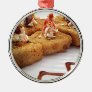 Sushi Sushi Roll Plate Japanese Food Asian Metal Ornament