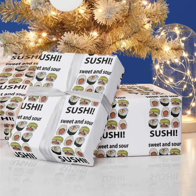 Sushi Sweet and Sour Sushi Wrapping Paper (Holidays)