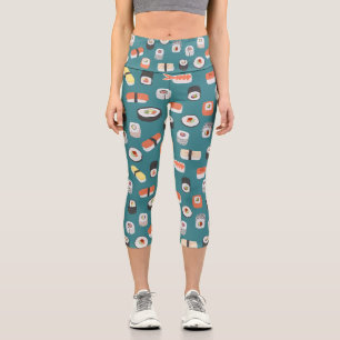 Sushi Teal Green Capri Leggings