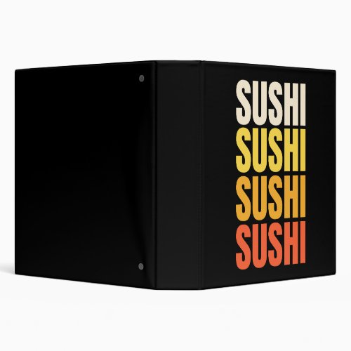Sushi text design 3 ring binder