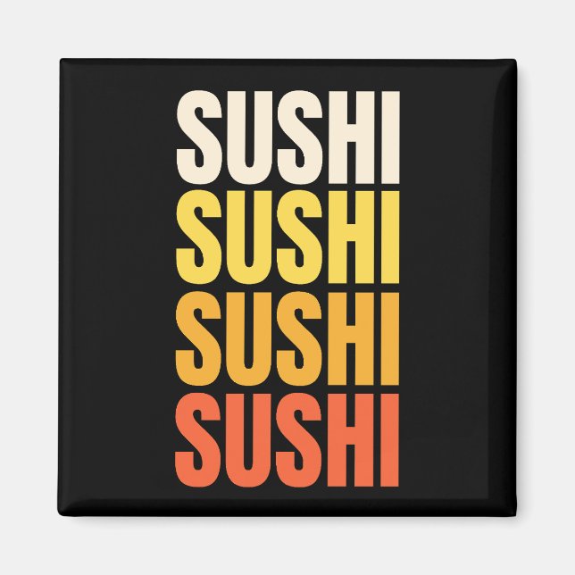 Sushi text design magnet (Front)