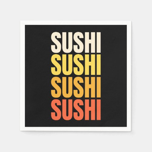 Sushi text design napkins