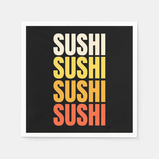 Sushi text design napkins (Front)