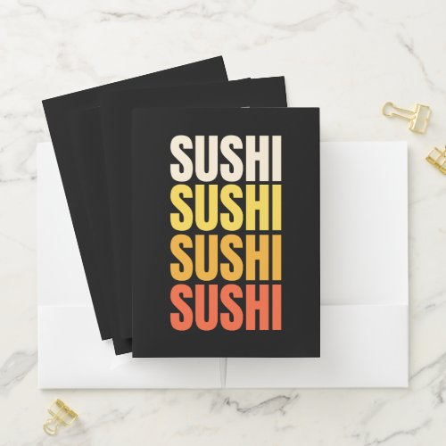 Sushi text design pocket folder