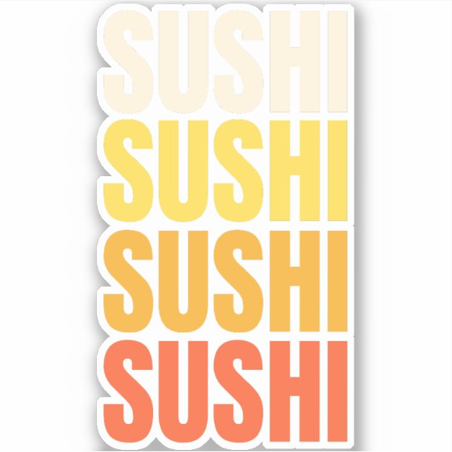 Sushi text design sticker (Front)