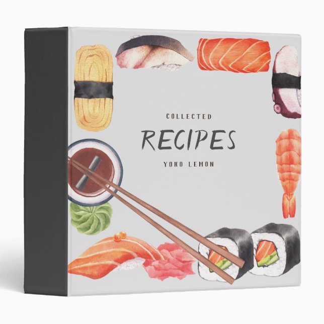 Sushi Theme Recipe Binder (Front/Spine)