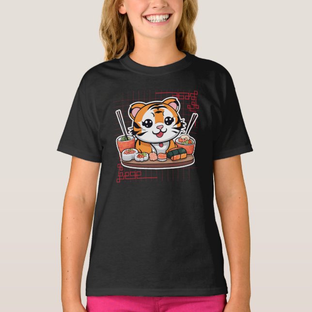 Sushi Tiger Served T-Shirt (Front)