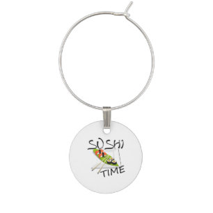 Sushi Time Wine Glass Charm