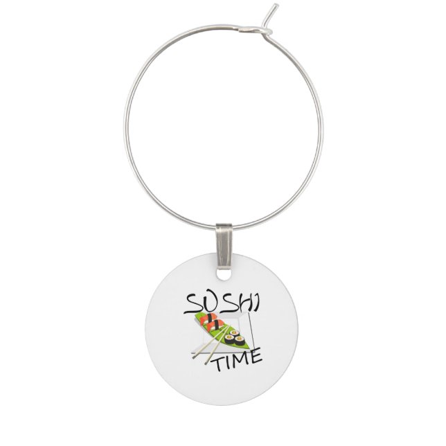Sushi Time Wine Glass Charm (Front)