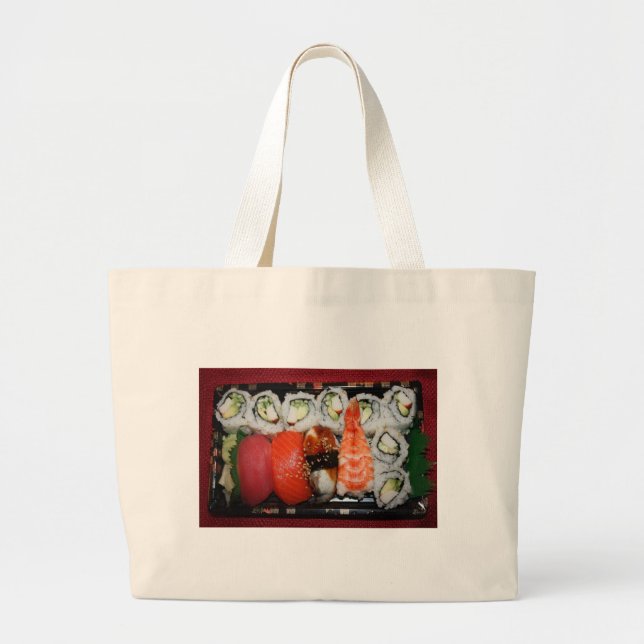 Sushi Tray Large Tote Bag (Front)