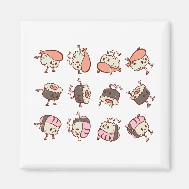 Sushi workout joke magnet (Front)