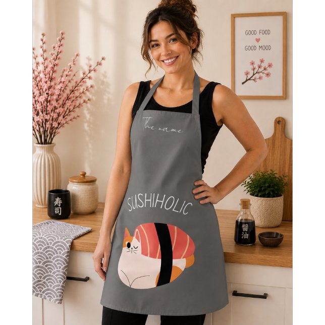 sushiholic, sushi cat apron (Creator Uploaded)