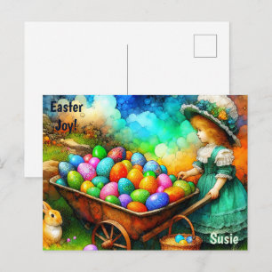 SUSIE ~ EASTER GIRL ~ Alcohol Inks picture ~ Postcard