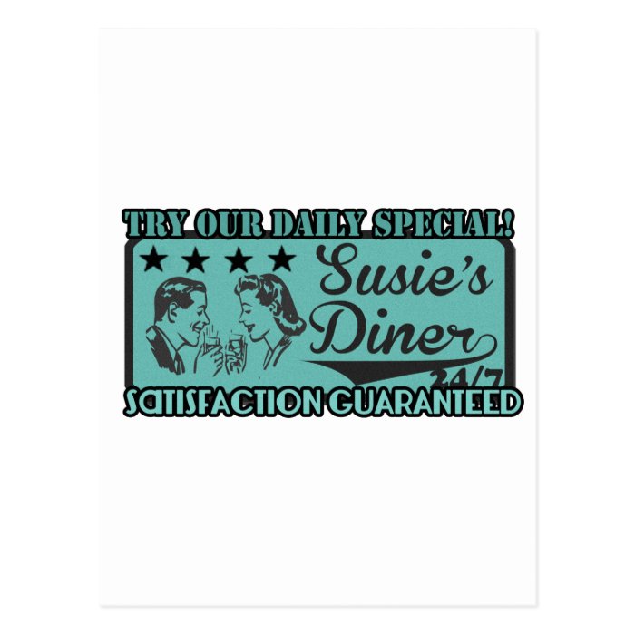 Susie's 24/7 Diner Vintage Design Postcard