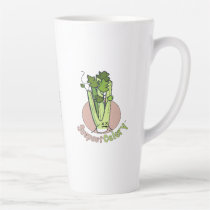 SuspectCelery™ Circle Celery Logo with Tagline Latte Mug