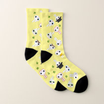 SuspectCelery™ Kawaii Bunny Bits Banana Yellow Socks