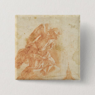 Suspended angel and architectural sketch, c.1600 button