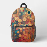 Suspended Gold Printed Backpack