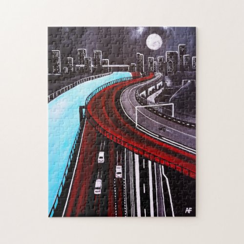 Suspended over the Blue Painting by Alfred Fox Jigsaw Puzzle