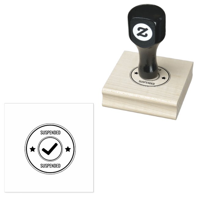 Suspended Text Business Suspension Mark Red Ink  Rubber Stamp (Stamped)