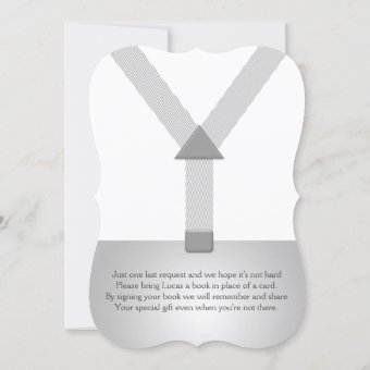 Suspender, Bow tie, Baby Shower Invitation | Zazzle