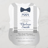 Suspender, Bow tie, Baby Shower Invitation (Front/Back)