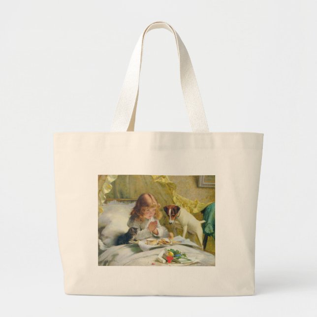 Suspense by Charles Burton Barber Large Tote Bag (Front)