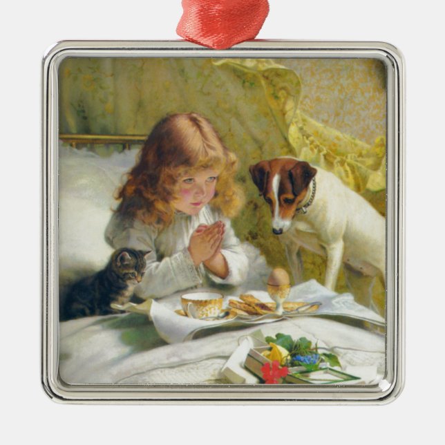 Suspense by Charles Burton Barber Metal Ornament (Front)
