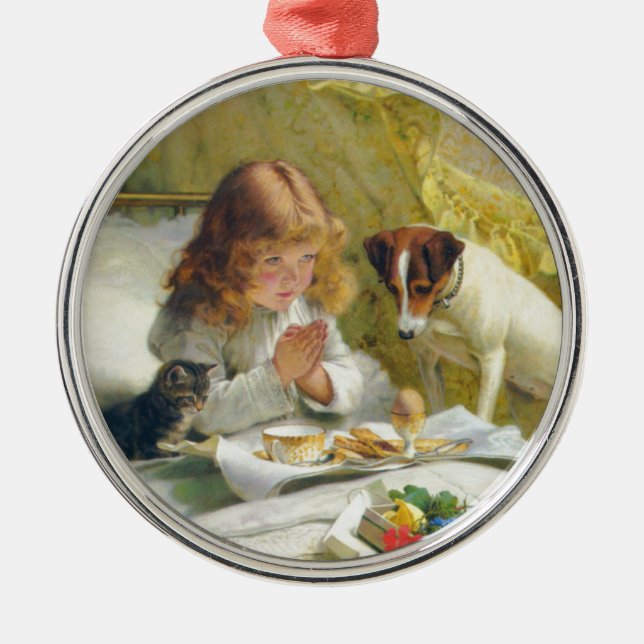 Suspense by Charles Burton Barber Metal Ornament (Front)