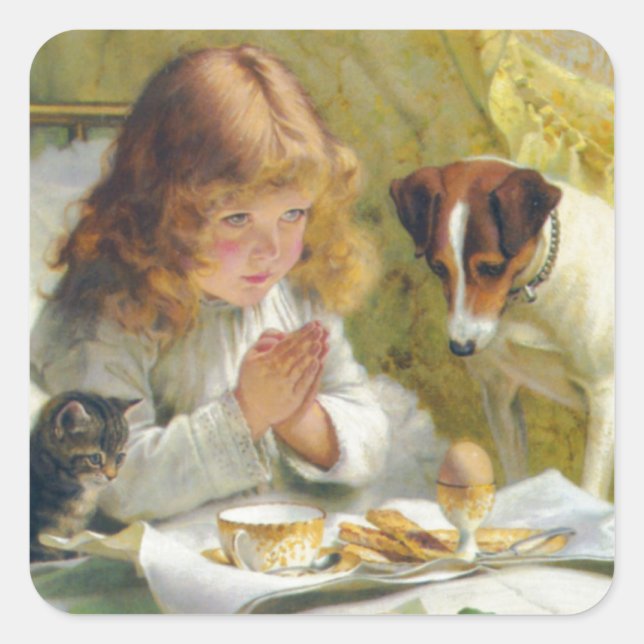 Suspense by Charles Burton Barber Square Sticker (Front)