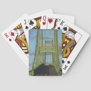 Suspension bridge onto Little Deer Isle Poker Cards